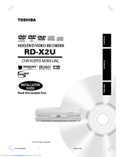 Toshiba RD-X2U Owner's Manual
