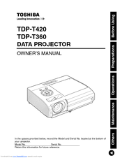 Toshiba TDP-T420U - XGA DLP Projector Owner's Manual