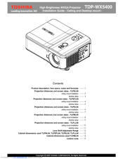 Toshiba TDP-WX5400 Installation Manual