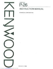Kenwood P-26 Instruction Manual
