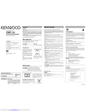 Kenwood DMC-J3 Instruction Manual