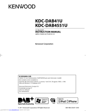 Kenwood KDC-DAB41U Instruction Manual