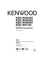 Kenwood KDC-W4044UA/UG Instruction Manual