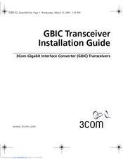 3Com 1000BASE-T GBIC Installation Manual