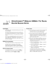 3Com OfficeConnect Wireless 54Mbps Release Notes