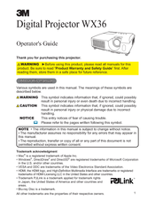 3M WX36 Operator's Manual