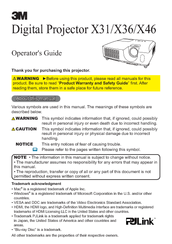 3M X31 Operator's Manual