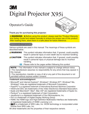 3M X95I - Digital Projector XGA LCD Operator's Manual