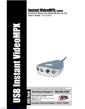 ADS Technologies USBAV-708 INSTANT VIDEOMPX User Manual