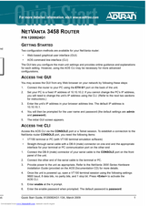 ADTRAN NetVanta 3458-PoE Quick Start