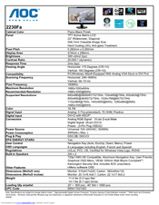 AOC 2230Fa Specifications
