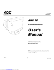 AOC 7F User Manual