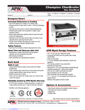 APW Wyott GCRB-36H Specifications