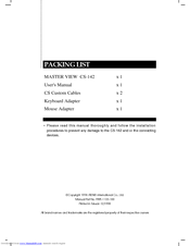 ATEN MASTER VIEW CS-142 User Manual
