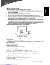 Acer X183H - Bb Widescreen LCD Display Quick Setup Manual