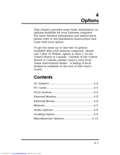 Texas Instruments Extensa 650 Options Manual