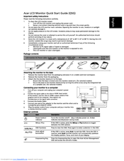 Acer S273HL Quick Start Manual