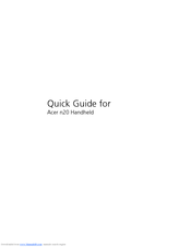 Acer n20 Quick Manual