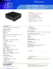 Acnodes FES 8000 Specifications