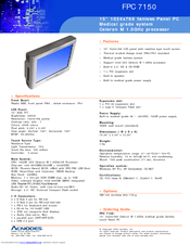 Acnodes FPC 7150 Specifications