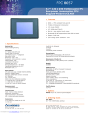 Acnodes FPC-8057 Specifications