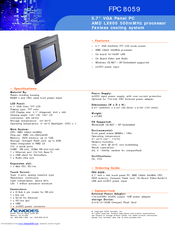Acnodes FPC 8059 Specifications