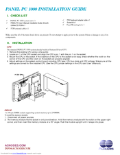 Acnodes PANEL PC 1000 Installation Manual