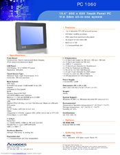 Acnodes PC 1060 Specifications