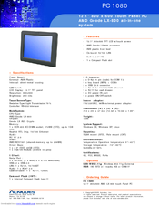 Acnodes PC 1080 Specifications