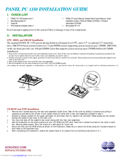 Acnodes PC 1150 Installation Manual
