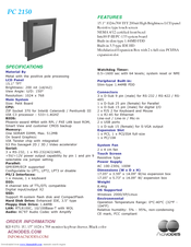 Acnodes PC 2150 Specifications