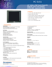 Acnodes PC 5151 Specifications