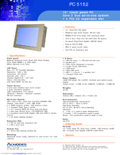 Acnodes PC 5152 Specifications