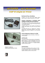 Actisys IR100MP Specifications
