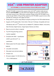 Actisys ACT-IR100MU Specifications