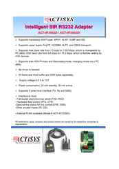Actisys IR100SD Specifications