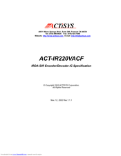 Actisys ACT-IR220VACF Specifications