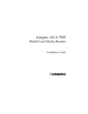 Adaptec AUA-7500A - Multi-Card Media Reader 7500A Card Installation Manual