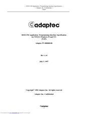 Adaptec FireWire 1394 User Manual