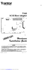 Adaptec Trantor T160 Hardware Installation Manual