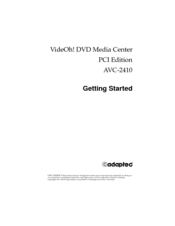 Adaptec VideoOh! AVC-2410 Getting Started