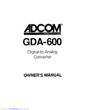 Adcom GDA-600 Owner's Manual