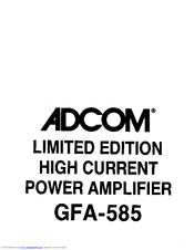 Adcom GFA-585 Owner's Manual