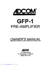 Adcom GFP-1 Owner's Manual