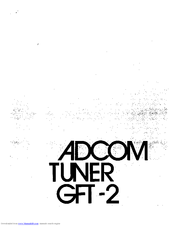 Adcom GFT-2 Owner's Manual
