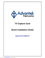 Advantek Networks ATV-TUNER-FV Quick Installation Manual