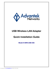 Advantek Networks AWN-USB-54S Quick Installation Manual