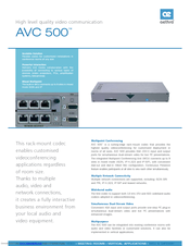 Aethra AVC500 Technical Specifications