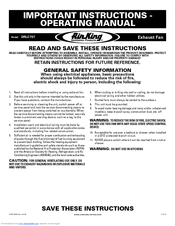 Air King DRLC707 Operating Manual