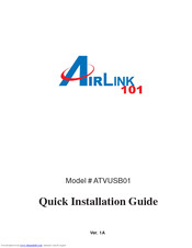 Airlink101 ATVUSB01 Quick Installation Manual